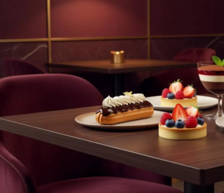 Desserts fins dressés avec élégance