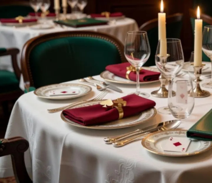 Intérieur de restaurant élégant avec inspirations de décor de casino