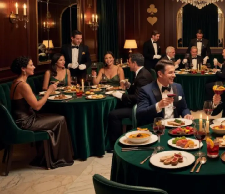 Vue de salle lors d’un événement privé avec tables élégantes et lumière chaleureuse