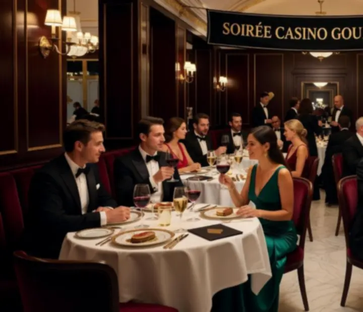 Soirée élégante avec ambiance feutrée et touches inspirées du casino