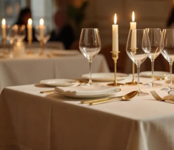 Tables de soirée illuminées dans le restaurant Avis Recommandés